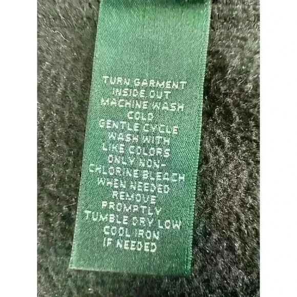 LRL Ralph Lauren Womens Petite S Blue Quilted & Black Polar Fleece Zip Up Jacket - Picture 9 of 9